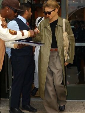 Zendaya Oversized Olive Green Rain Coat PAF post archive faction M
